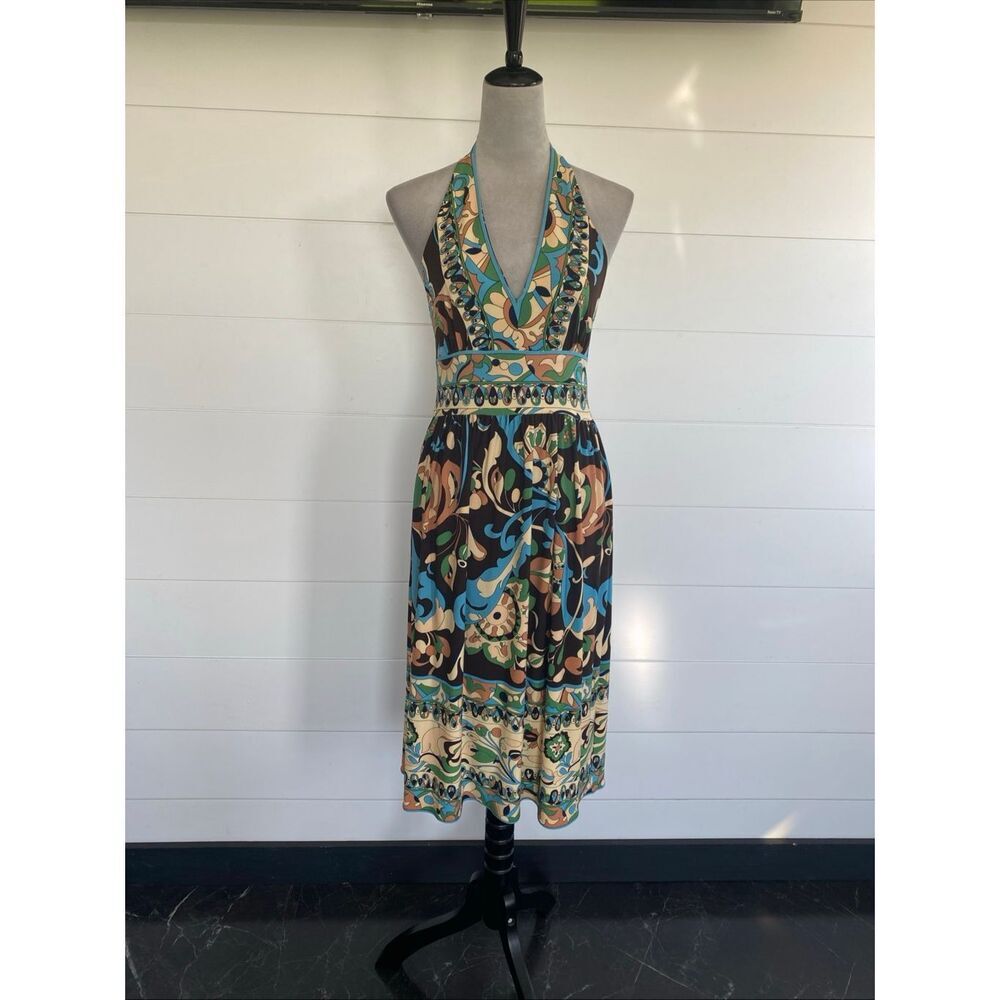 Eliza J floral halter dress Sz 6 NWOT